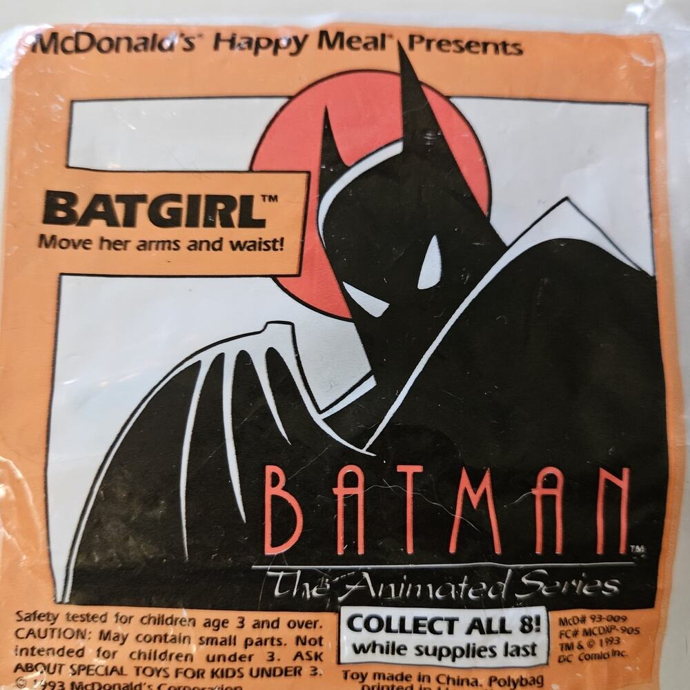 1991 McDonalds Batman Batgirl New in Package